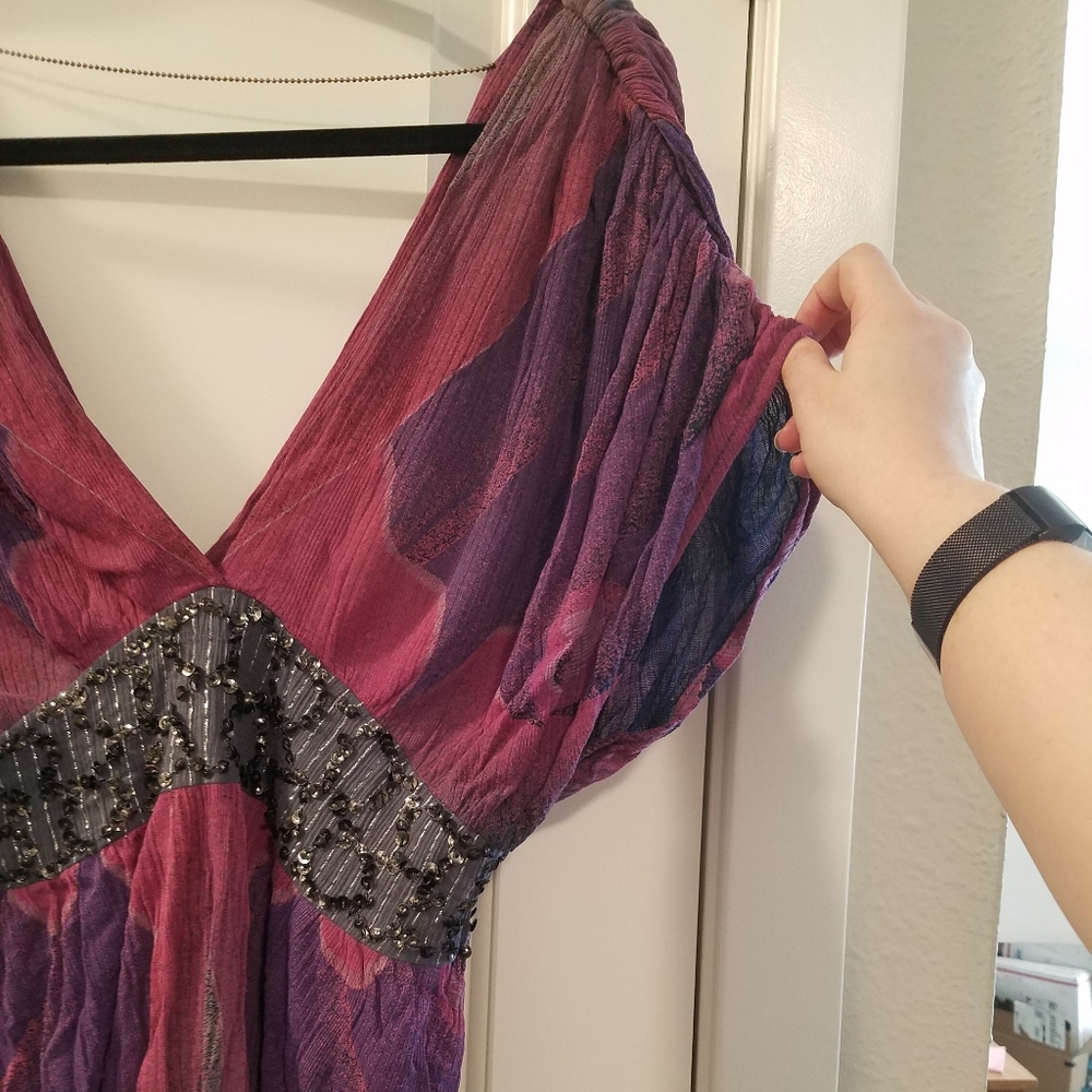 Free People_Boho Flowy Top w/Sequin Waist